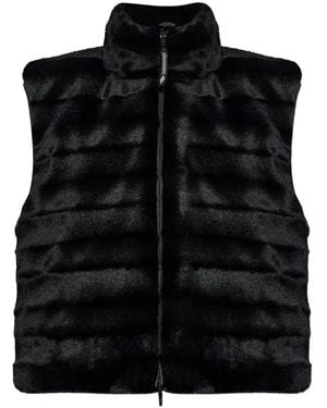 Balenciaga Faux-Fur Zipped Gilet - Black