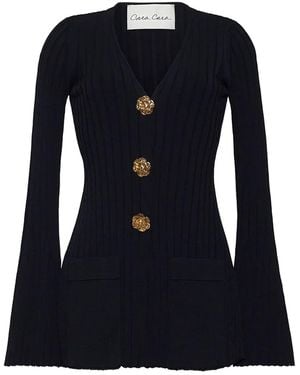 Cara Cara Estella Ribbed Bell-Sleeve Top - Blue