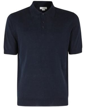 Seventy Fine-Knit Short-Sleeve Polo Shirt - Blue