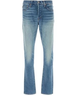 Tom Ford Logo-Patch Jeans - Blue