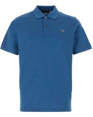 Prada Polo De Piqué - Azul