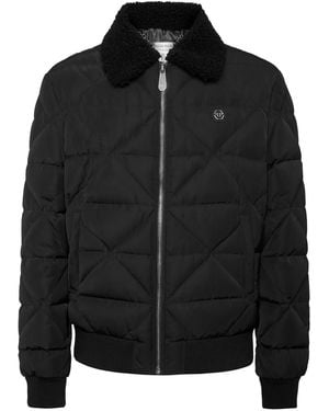 Philipp Plein Shearling Padded Jacket - Black