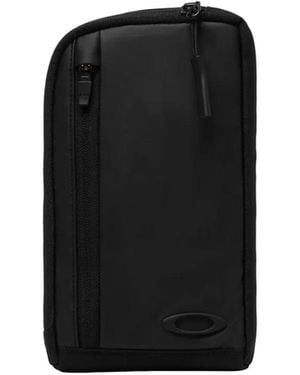 Oakley Link Logo-Plaque Zip-Fastening Shoulder Bag - Black