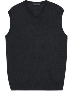 Brooks Brothers Sleeveless V-Neck Jumper - Blue