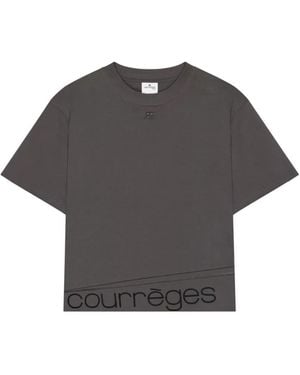 Courreges Camiseta Con Logo - Gris