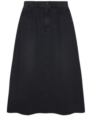 JNBY Logo-Patched A-Line Skirt - Black