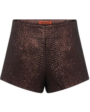 Simon Miller Fleur Metallic Mini Shorts - Brown