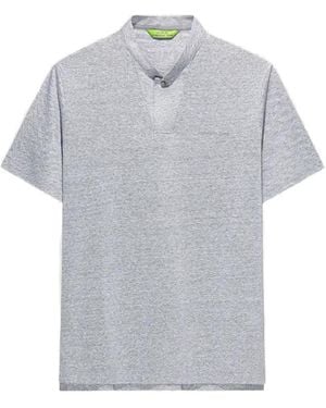 Shanghai Tang Mandarin-Collar Polo Shirt - Grey