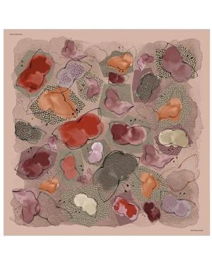 Borbonese Butterfly-Print Silk Scarf - Pink