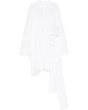 Yohji Yamamoto Chemise Asymétrique À Détail Noué - White