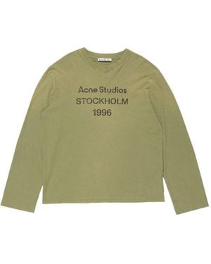 Acne Studios Logo-Print T-Shirt - Green