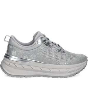 Guess Runit3 Logo Metallic Trim Trainers - White