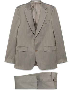 Fursac Herringbone-Pattern Suit - Grey