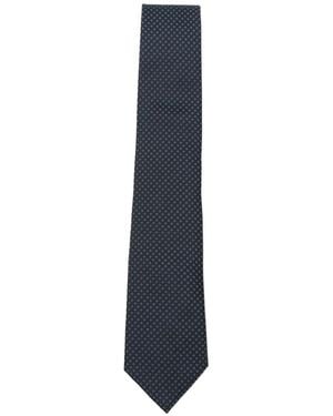 BOSS Geometric-Pattern Silk Tie - Blue