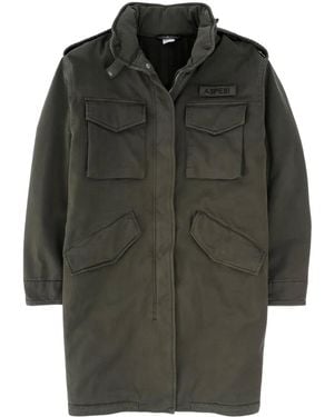 Aspesi Gabardine Jas Met Capuchon - Grijs