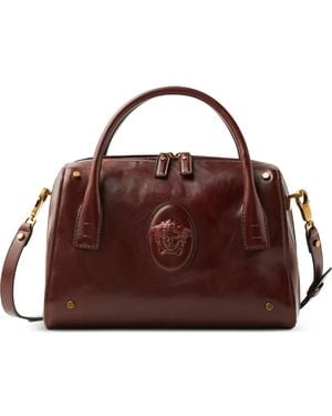 Versace Roomy Leather Boston Bag - Brown