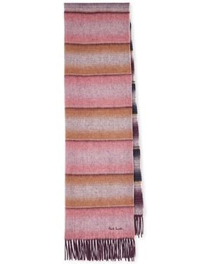 Paul Smith Gestreifter Schal - Rot