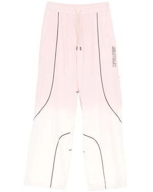 Off-White c/o Virgil Abloh Logo Embroidered Wide-Leg Track Pant - Pink