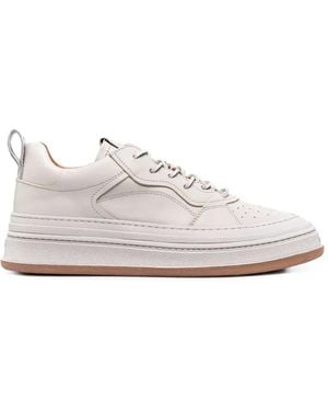Buttero Perforated Panelled Trainers - White