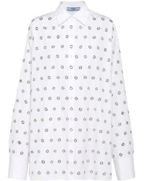 Prada アイレットトリム シャツ - ホワイト