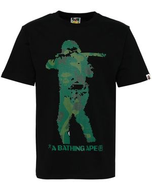 A Bathing Ape Logo-Printed T-Shirt - Black