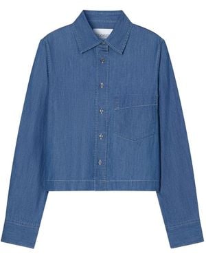 Closed Cropped Classic Shirt - Blue