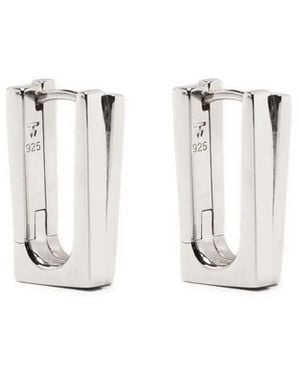Tom Wood Step Hoop Earrings - White