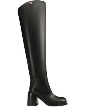 Sergio Rossi Avenue Block-Heel Boots - Black