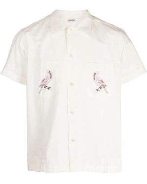 Bode Embroidered Short-Sleeve Shirt - White
