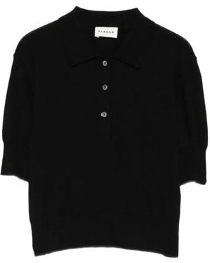 P.A.R.O.S.H. Buttoned Polo Top - ブラック