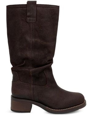 Fly London Block-Heel Slouch Boots - Black