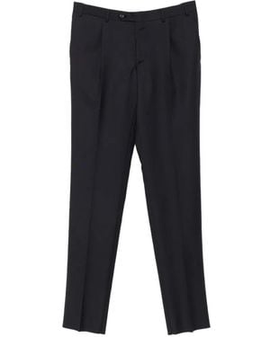 Canali Pleated Wool Pants - Black