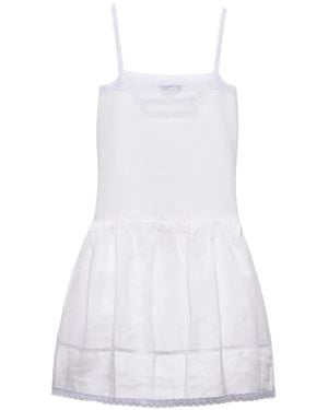 Prada Embroidered Linen Dress - White