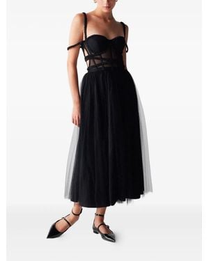 19:13 Dresscode Robe Dresscode 615 À Empiècement En Tulle - Noir