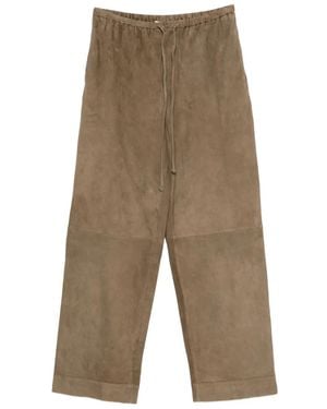 By Malene Birger Joanni Suede Drawstring Suede Trousers - Green