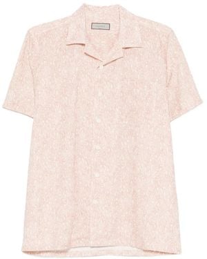 Canali アブストラクトパターン ショートスリーブシャツ - ピンク