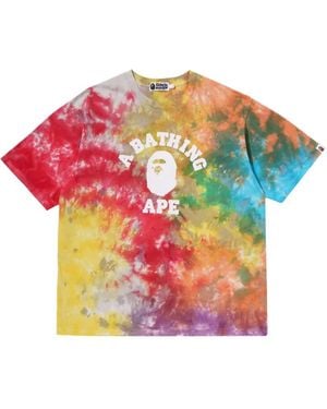 A Bathing Ape T-Shirt Mit Batikmuster - Rot