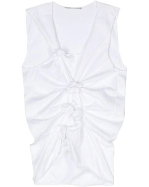 Gauchère Top Con Arricciature - Bianco