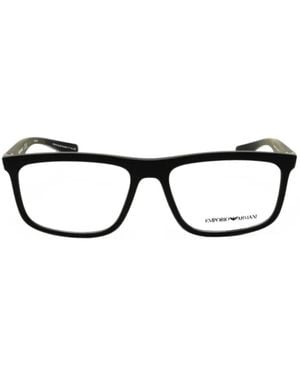 Emporio Armani Rectangle-Frame Glasses - Black