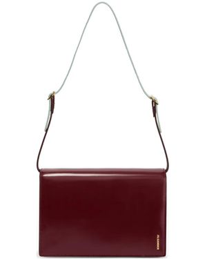 Jil Sander File Small Leather Shoulder Bag - Red