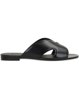 Loro Piana Leather Slides - Black