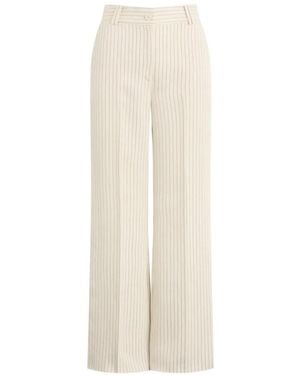 FAVORITE DAUGHTER Fine Line Pinstripe Trousers - White