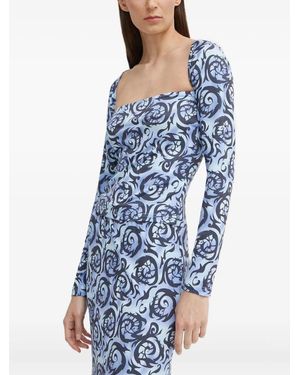 Résumé Square Neck Printed Top - Blue