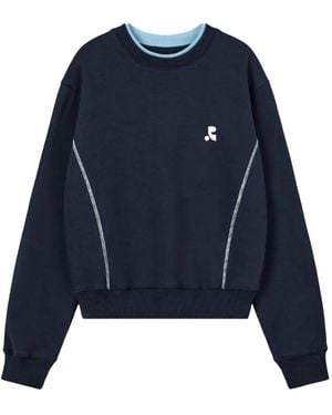 Rest&Recreation Sweater Met Gelaagde Hals En Logodetail - Blauw