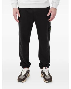 Stone Island Pantalones De Chándal Con Distintivo Compass - Negro