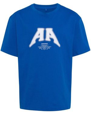 Adererror Logo-Print Cotton-Blend T-Shirt - Blue
