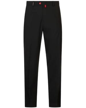 Kiton Logo-Patch Elasticated-Waistband Pants - Black