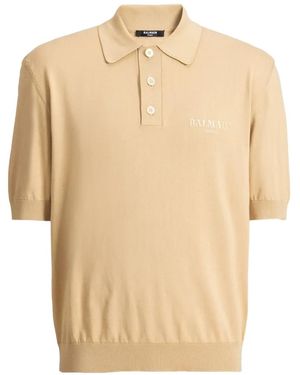 Balmain Polo Vintage Bordado - Neutro
