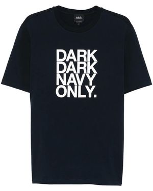 A.P.C. T-Shirt Met Print - Blauw