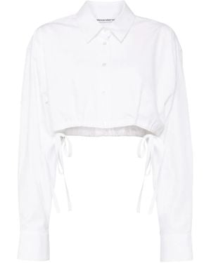 Alexander Wang Rhinestone-Embellished Cropped Shirt - White